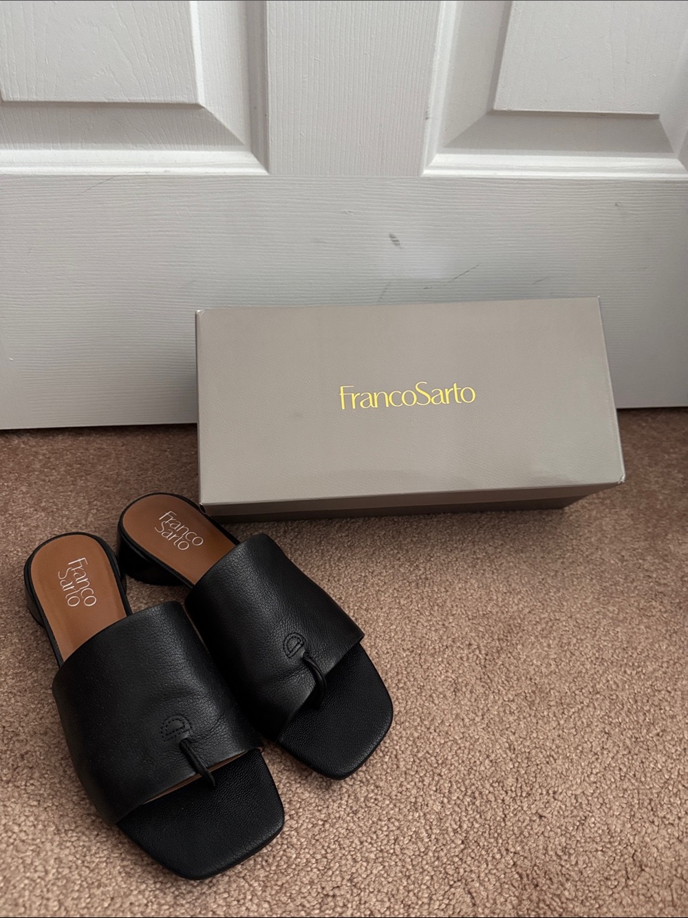Franco Sarto Black Slide Sandals